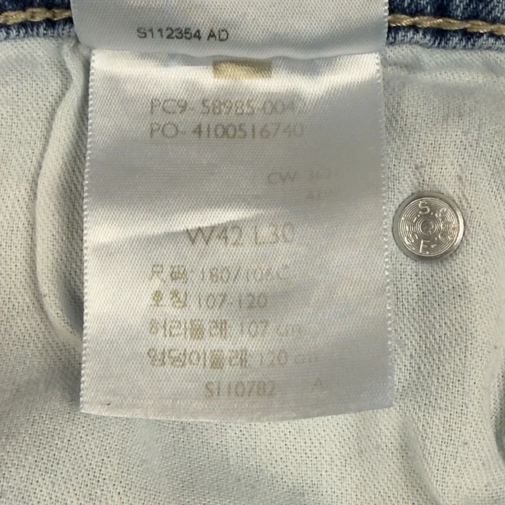 Signature by Levis Mens Jeans Relaxed Straight Size‎ 42x30 Light Wash Stretch